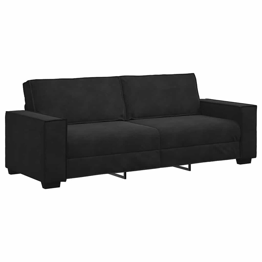 vidaXL 3-Seater Sofa Black 220 x 78 x 84 cm Velvet