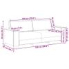 vidaXL 3-Seater Sofa Black 220 x 78 x 84 cm Velvet view 3