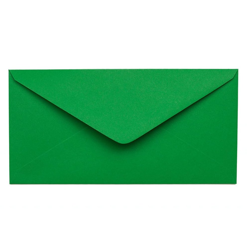 Kuvertwelt DIN Long Envelopes (220 x 110 mm), Wet-Gummed Seal - Deep Green