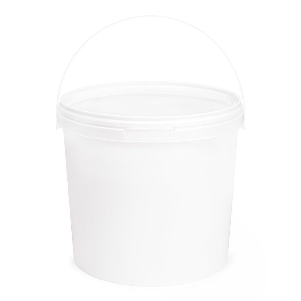 Garronda 8 L Food- and Chemical-Storage Buckets with Lids, White, 50-Pack, GD-0118