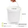 Garronda 8 L Food- and Chemical-Storage Buckets with Lids, White, 50-Pack, GD-0118 view 2