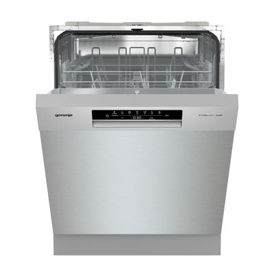 Gorenje GU642E90X Undercounter Dishwasher, 59.9 cm, 13 Place Settings, 6 Programs, Total AquaStop, Eco & Intensive Programs, Height-Adjustable, Memory Function, Energy Class E, Gray Metallic