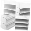 HOUDERCO Office Tray Organizer, Tiered Stackable Document Holder for Desk, White Paper Holder for Home and Office view 3