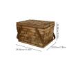 Happyyami Handmade Portable Picnic Basket with Lid, Multifunctional Storage Basket for Outdoor Use and Kitchen, Natural Style view 2