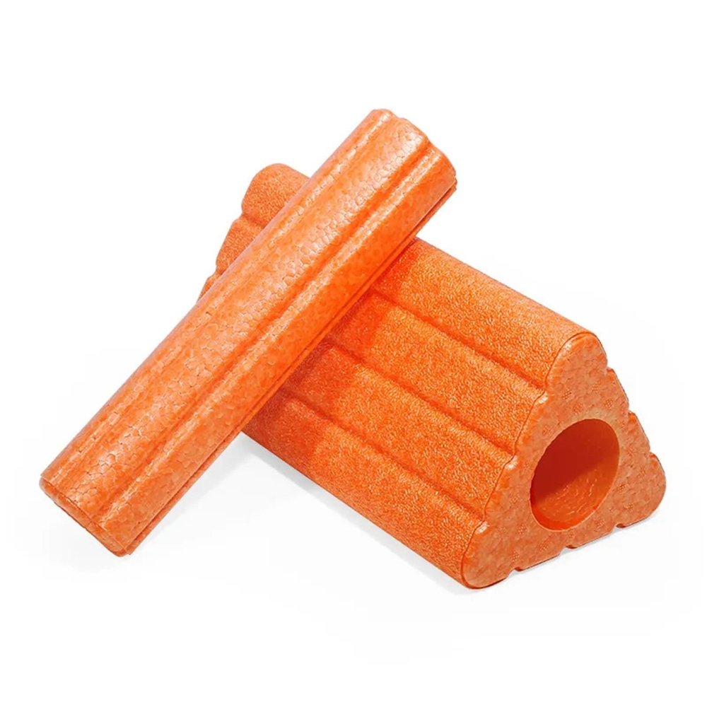 DGOINGPI Triangular Hollow EPP Yoga Roller, Orange with Post