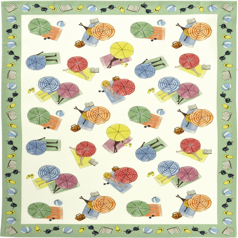 Sander Pebble Beach Dish Towel, Color 55 (Sage) – Beach, Parasol