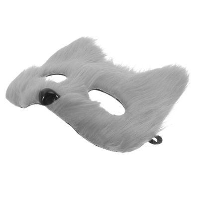 CHILDWEET Realistic Plush Half-Face Fox Mask for Halloween and Costume Parties
