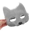 CHILDWEET Realistic Plush Half-Face Fox Mask for Halloween and Costume Parties view 3