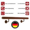 TIBU Aluminum Handrail, Mahogany Wood Décor, 270 cm, 3 Angled Stainless Steel Brackets and Semicircular Cap view 2