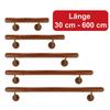 TIBU Aluminum Handrail, Mahogany Wood Décor, 270 cm, 3 Angled Stainless Steel Brackets and Semicircular Cap view 4
