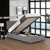 Corium Juva Upholstered Bed Frame with Lift-Up Slatted Base, Corduroy, 90 x 200 cm, Gray view 2