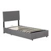 Corium Juva Upholstered Bed Frame with Lift-Up Slatted Base, Corduroy, 90 x 200 cm, Gray view 4