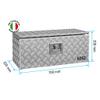 Aluminum Tread Plate Drawbar Box 700 x 300 x 300 mm with 2 Gas Springs and Stainless Steel Latch, incl. MON4002 view 2