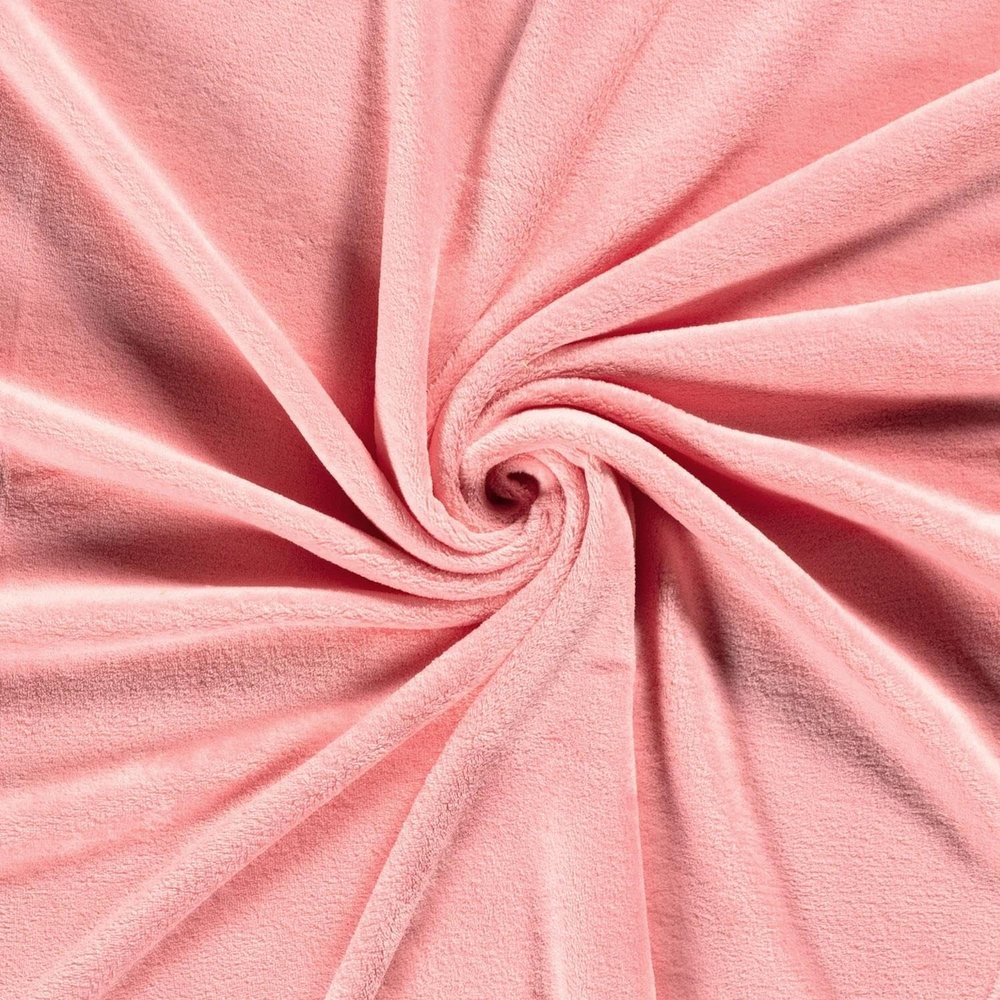CRS Fur Fabrics N5358-013-1MTR Double-Sided Coral Fleece Fabric, Coral Pink, 1 m