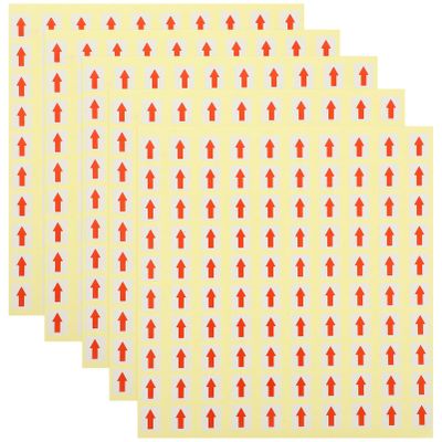 HOUDERCO 60 Red Arrow-Shaped Paper Warning Stickers for Pipeline Flow and Everyday Use