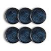OGO LIVING Costa Set of 6 Flat Dinner Plates, 28 cm, Blue Stoneware, 2614770 view 1