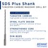 SDS Plus Hammer Drill Bits, 6 mm x 160 mm, Tungsten Carbide-Tipped Masonry Bits for Brick, Concrete, Stone and Granite, 10-Piece Set view 3