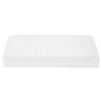 96-Hole Cell Culture Plate with Lid, White Plastic