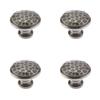 Loops Rustic Hammered Pewter Cabinet Knob, 40 mm, Handcrafted Design, 4-Pack view 1