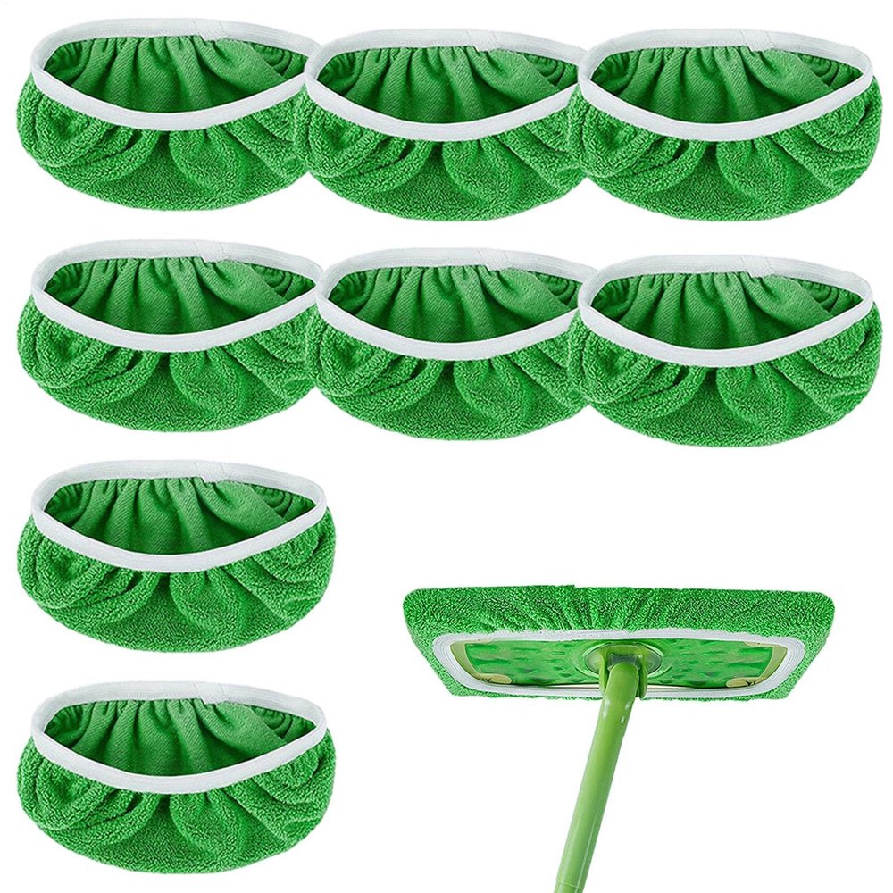Reusable Coral Fleece Mop Pads, 8-Pack