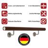TIBU Aluminum Handrail, Walnut Woodgrain Finish, 30–600 cm, 90 cm with 2 Brackets and Curved Cap view 2