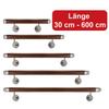 TIBU Aluminum Handrail, Walnut Décor, 510 cm, with 6 Angled Stainless Steel Brackets and Wall Bend view 4