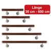 TIBU Aluminum Handrail, Walnut Wood Decor, 370 cm, 4 Angled Stainless Steel Brackets and Semicircular Cap view 4