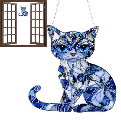 Cat Sun Catcher Christmas Tree Cat Pair Keepsake
