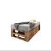 Lermowood M2 Wooden Pallet Bed 80 x 200 cm, Oak, with Slatted Base and 2 Drawers view 2