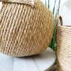 Woven Seagrass Planter Basket with Chain and Hook, Khaki view 3