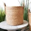 Woven Seagrass Planter Basket with Chain and Hook, Khaki view 4