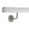 TIBU White Aluminum Handrail, 110 cm, 2 Angled Stainless Steel Brackets and Straight End Cap view 1
