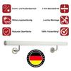 TIBU White Aluminum Handrail, 110 cm, 2 Angled Stainless Steel Brackets and Straight End Cap view 2