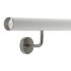 TIBU White Aluminum Handrail, 280 cm, with 3 Angled Stainless Steel Brackets and Curved Cap view 1