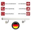 TIBU White Aluminum Handrail, 280 cm, with 3 Angled Stainless Steel Brackets and Curved Cap view 2