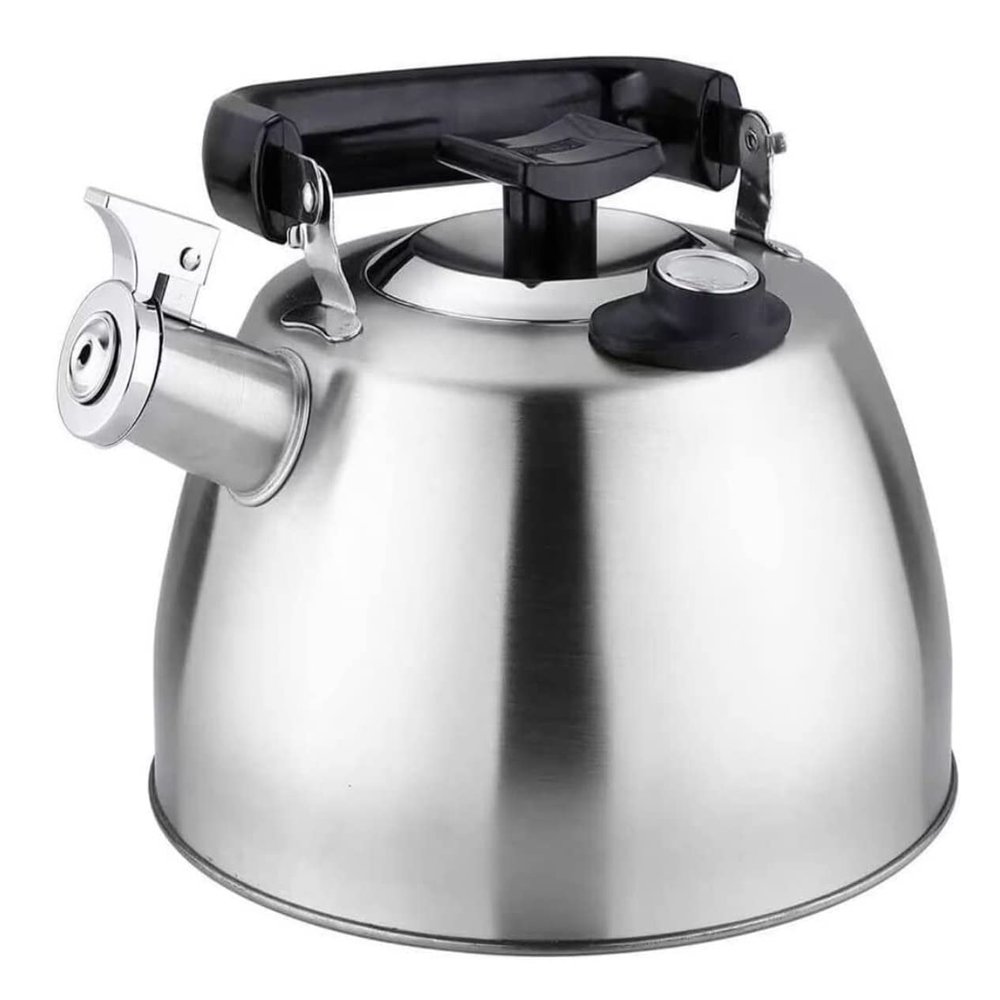 SDGBCXD Stainless Steel Stovetop Tea Kettle with Thermometer, 3.5 L, Silver