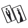 Acrylic Restroom Signs for Women and Men, 2-Pack, Self-Adhesive, Black view 1