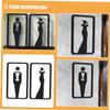 Acrylic Restroom Signs for Women and Men, 2-Pack, Self-Adhesive, Black view 3