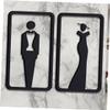 Acrylic Restroom Signs for Women and Men, 2-Pack, Self-Adhesive, Black view 4