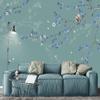 Vintage Blue Flower Bird 3D Wallpaper for Dining Room, Living Room, Bedroom and Kids' Room, 250 x 170 cm view 1