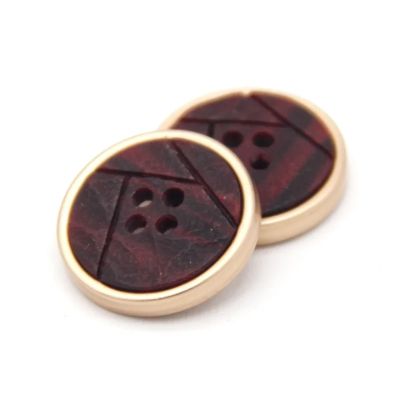 AQXYWQLL 4-Hole Round Metal Sewing Buttons, Stone Red, 20 mm, 6 pcs
