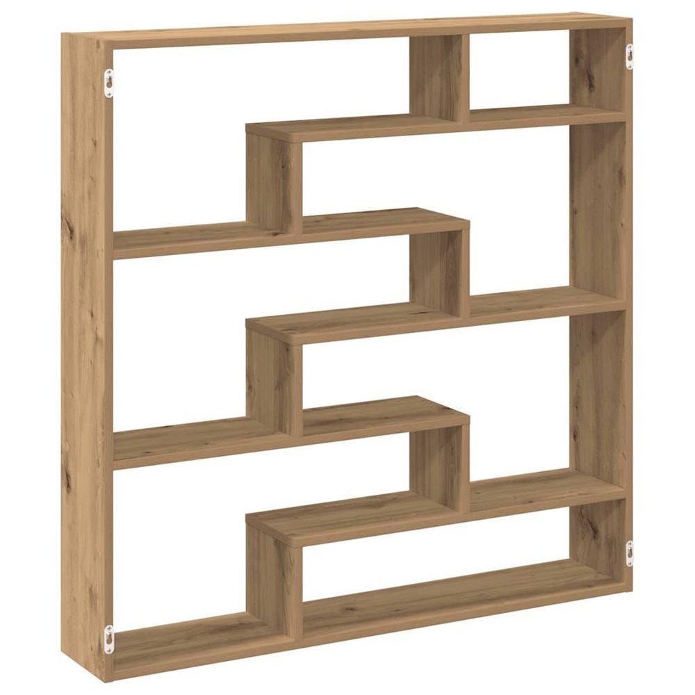 HEFZGDB 7-Compartment Cube Wall Shelf, Artisan Oak