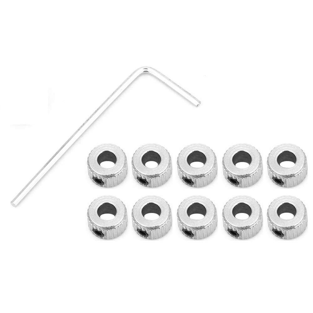 Electroplated Carbon Steel Shaft Collars, 4.1 mm Bore, 10-Pack