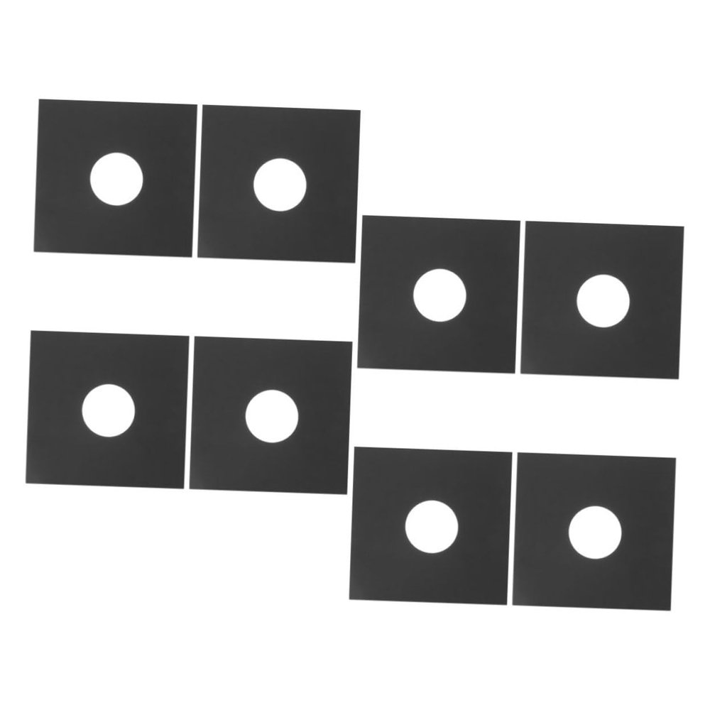 ERINGOGO Black PO Vinyl Record Sleeves, 8-Pack, Double-Layer Inner Sleeve Design, Antistatic