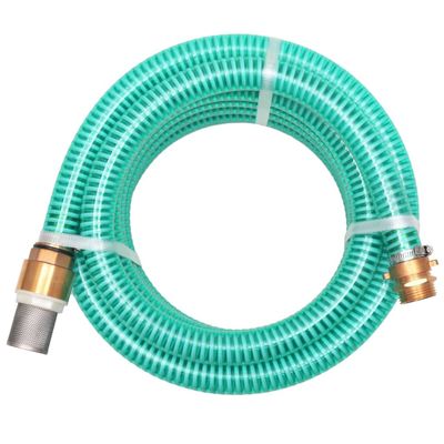 Suction Hose with Brass Connectors, 15 m, 25 mm, Green