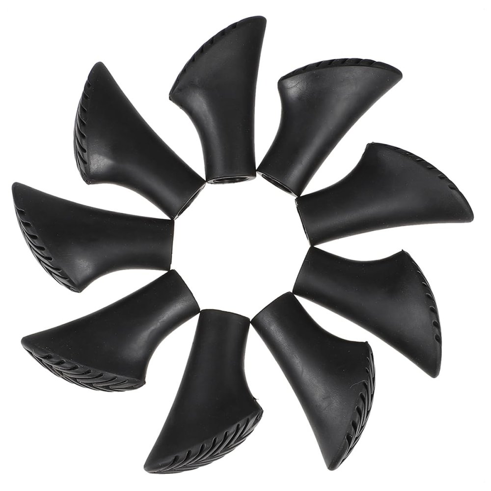Happyyami 30-Piece PVC Replacement Tips for Trekking Poles, Crutches and Walking Canes, Black