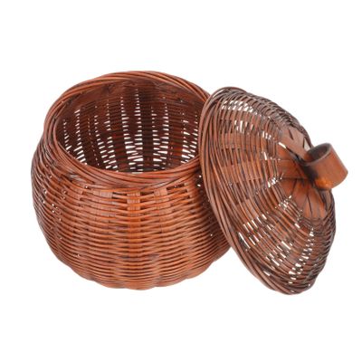 Round Retro Storage Basket with Lid for Fruit