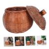 Round Retro Storage Basket with Lid for Fruit view 3
