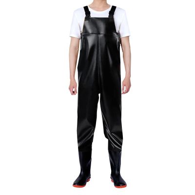 Men's Waders with Suspenders, Breathable Crosswater Fishing Waders, Sweet Heart, Dark Gray, Size 50