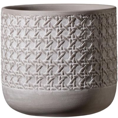 Soendgen Vienna Ceramic Planter, Silk Gray, 21 cm Diameter, 19 cm High, 8.22 L